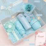 Girly Gift Set Perfect for Weddings & Birthdays Gift bouquets, Fan, Umbrella, Humidifier, Vacuum cup