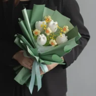 Gifting Bohemie White Tulips Bubble Crochet Flower Bouquet at Gift Shop Kenya