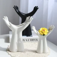 Graceful Hand-Shaped Table Top Ceramic Flower Vase at Giftway