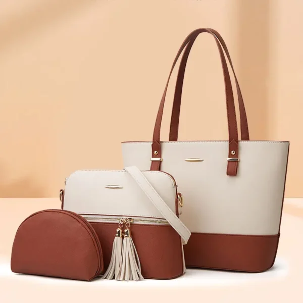 Laimi Dual-Tone Luxury Ladies Bag Set , Handbag, Purse, Shoulder Leather Tote at Giftway Kenya