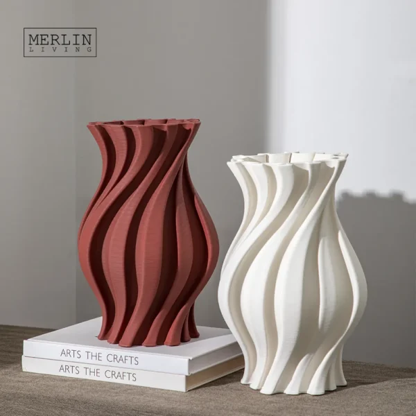 Modern Merlin Living 3D-Printed Nordic Wave Vase at Giftway