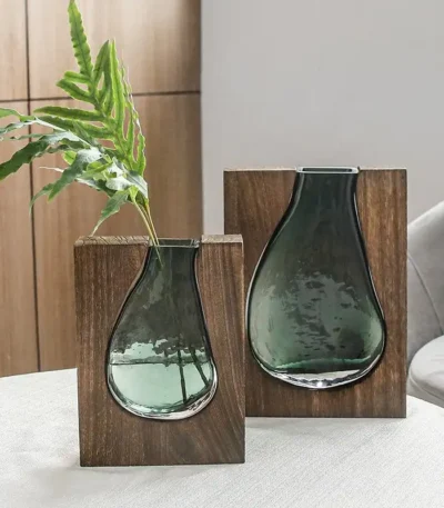 NatureFusion Wooden Glass Vase | Giftway