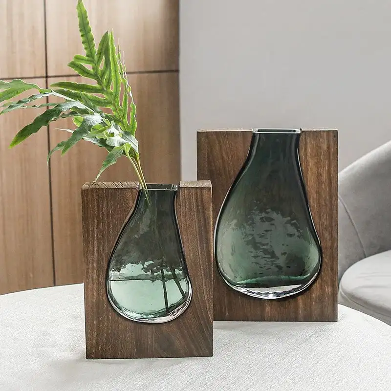 NatureFusion Wooden Glass Vase | Giftway