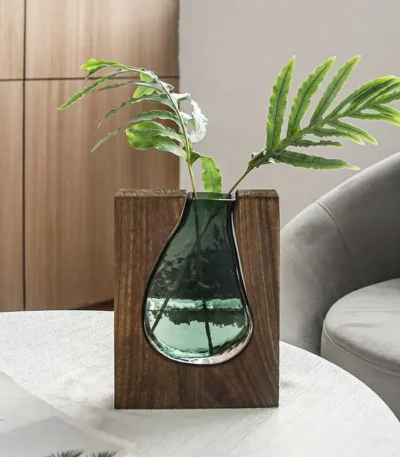 NatureFusion Wooden Glass Vase