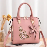 Pink Laimi Floral Accent Mini Shoulder Handbag Gift for Girls