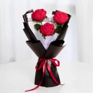 Cute Scarlet EverBloom Crochet Rose Bouquet | Giftway