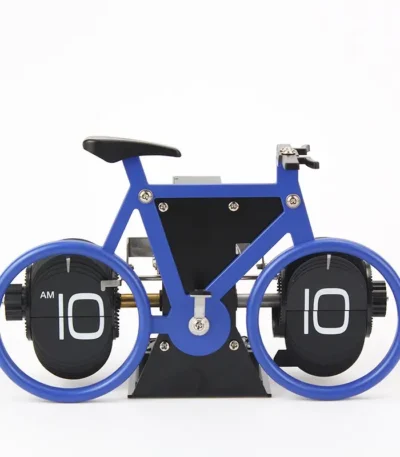 Timeless Vintage Bike Flip Desk Clock -Blue