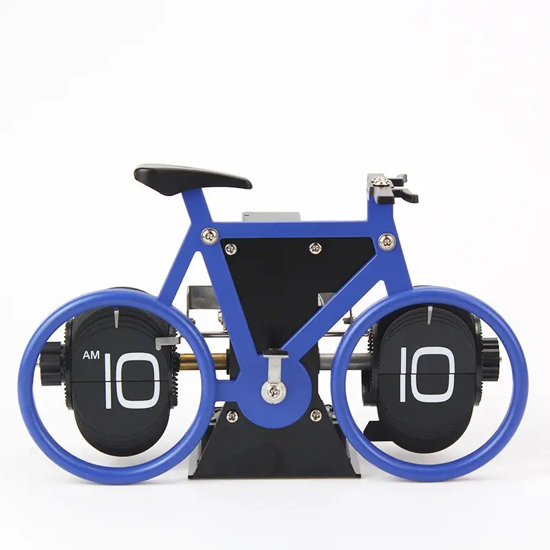 Timeless Vintage Bike Flip Desk Clock -Blue