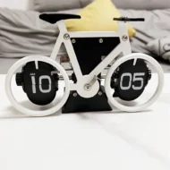 Timeless Vintage Bike Flip Desk Clock -White