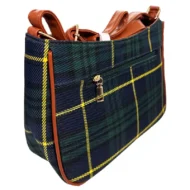 Beautiful Cappuccino Tartan Checked Canvas Tote Handbag for Women