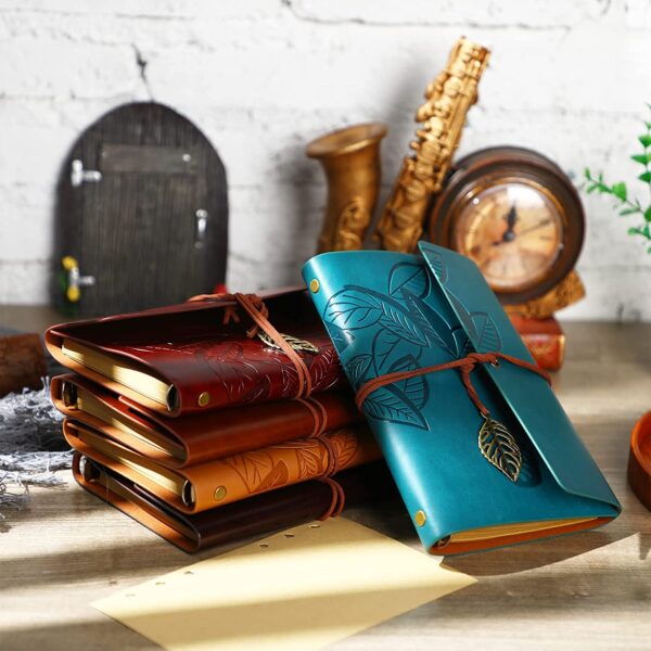 Best Gift Leaf Charm Refillable Vintage Leather Journal at Giftway Kenya