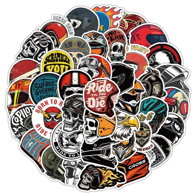 Biker Skull Helmet Stickers | Giftway