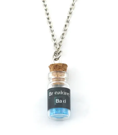 Breaking Bad Blue Crystal Bottle Necklace