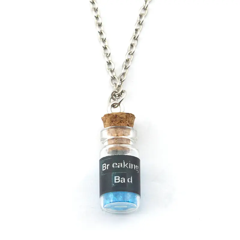 Breaking Bad Blue Crystal Bottle Necklace