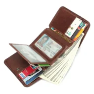 Cappuccino Business Man Trifold Leather Wallet with RFID Card Theft Blocking at Giftway Kenya