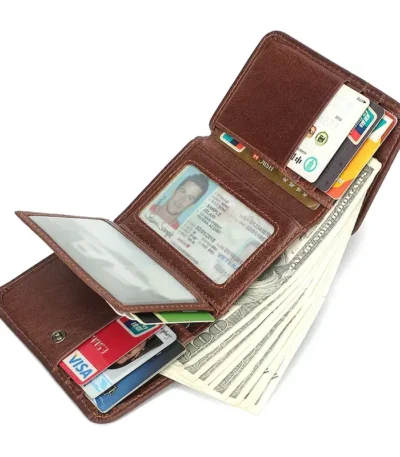 Cappuccino Business Man Trifold Leather Wallet with RFID Card Theft Blocking at Giftway Kenya