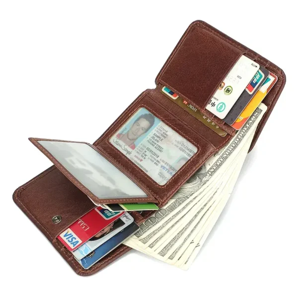 Cappuccino Business Man Trifold Leather Wallet with RFID Card Theft Blocking at Giftway Kenya