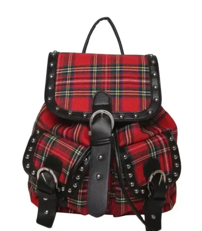 Cappuccino Red Tartan Mini Rucksack Backpack at Giftway Kenya