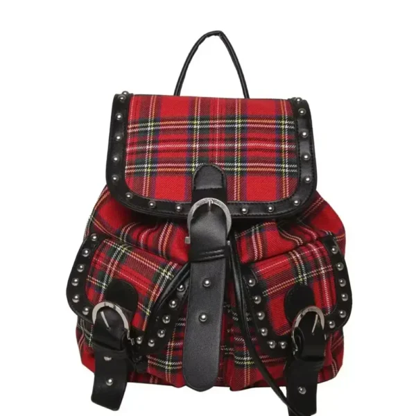 Cappuccino Red Tartan Mini Rucksack Backpack at Giftway Kenya