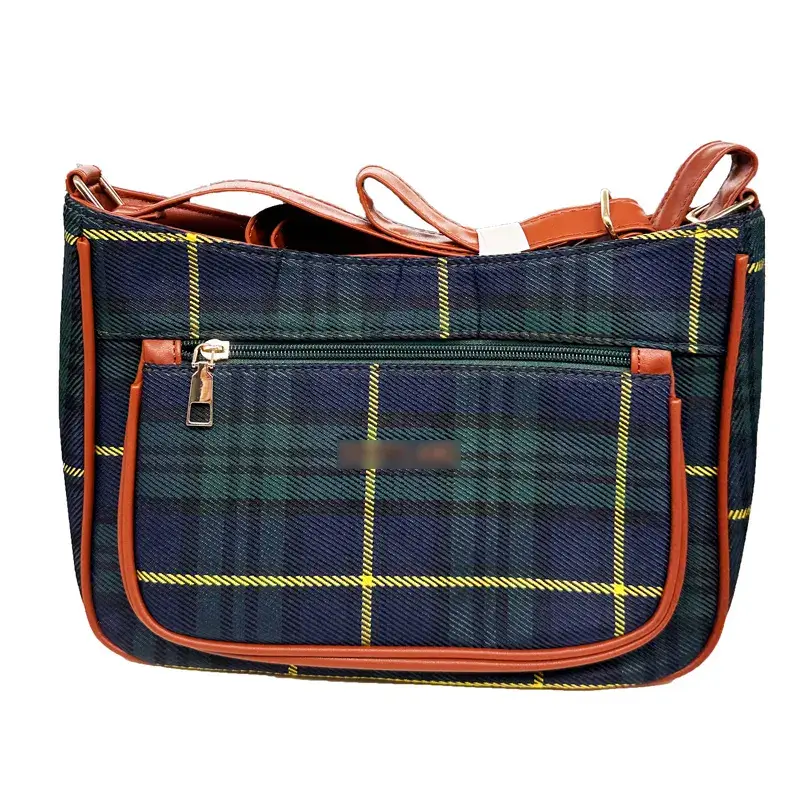 Cappuccino Tartan Checked Canvas Tote Handbag for Women at Gift Shop Kenya