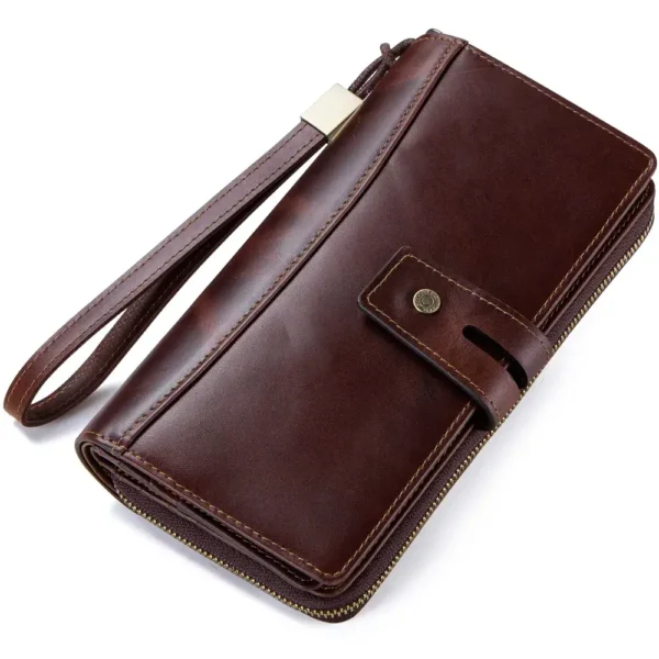 Cappuccino Vintage Style Business Wallet with 28 Card Slots at Giftway Kenya