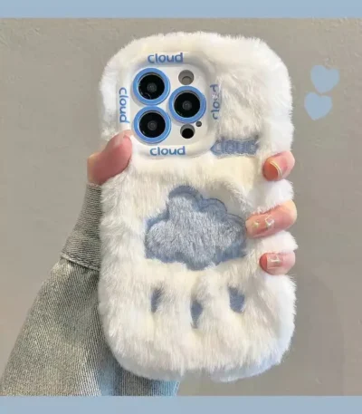 Cute Plush Embroidery Cloud Mobile Phone Case Giftway