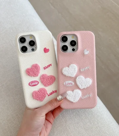 Luxury Plush Embroidered Love iPhone Case | Giftway