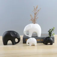 Nordic Matt Elephant Statue Ceramic Flower Vase for Decoration at Gift Shop Kenya