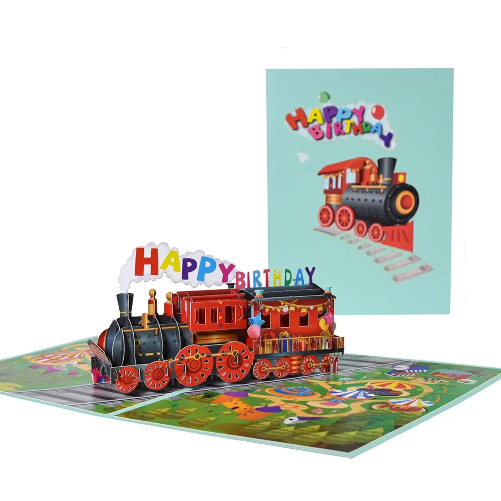 Pop-Up 3D Train Happy Birthday Card at Giftway Online Gift Shop