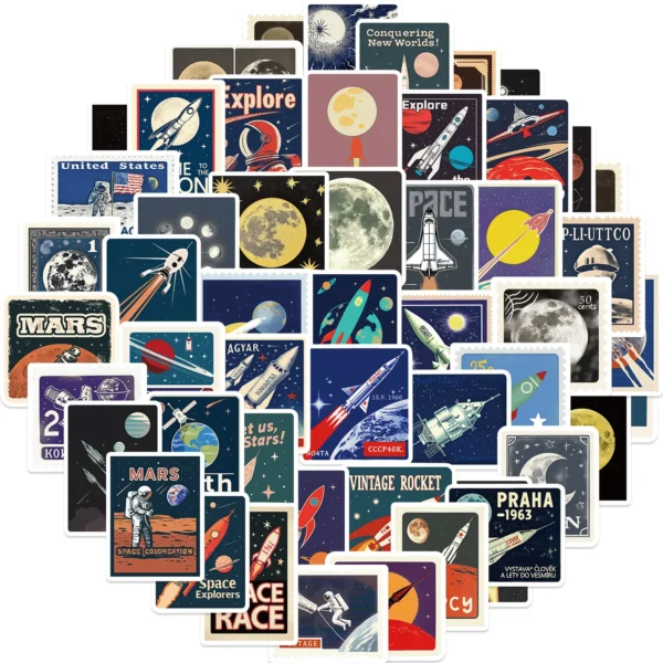 Retro Space Exploration Sticker Pack | Giftway