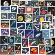 Retro Space Exploration Sticker Pack