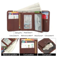 Useful Cappuccino Business Man Trifold Leather Wallet with RFID Card Theft Blocking Men's Gift in Nairobi