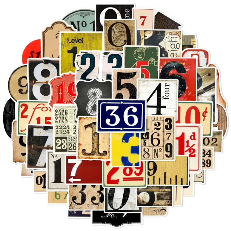 Vintage Number Art Stickers | Giftway