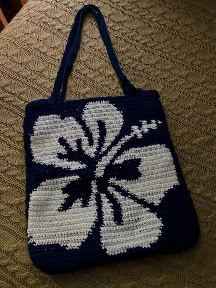 Zels Hibiscus Elegance Crochet Tapestry & Bag