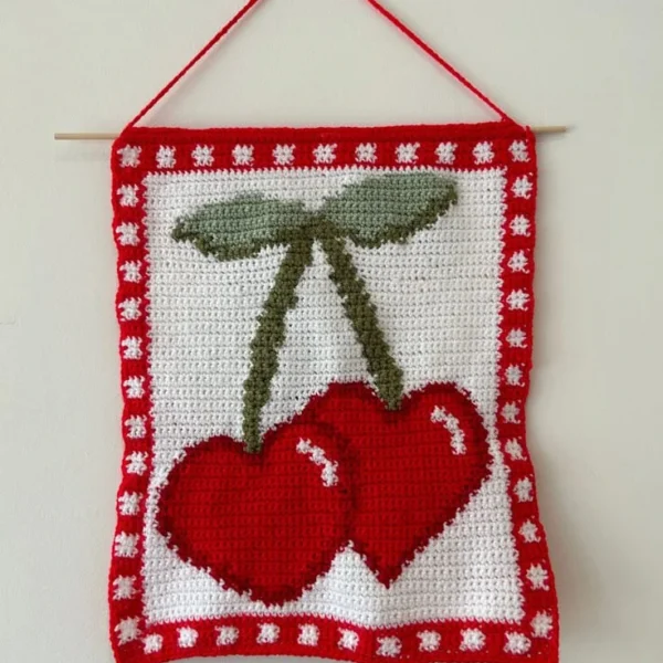 Zels Cherry Bliss Crochet Wall Art at Giftway