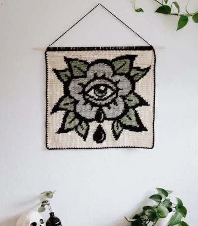 Zels All-Seeing Floral Crochet Tapestry | Giftway