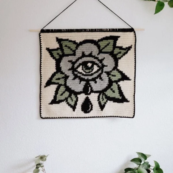 Zels All-Seeing Floral Crochet Tapestry | Giftway