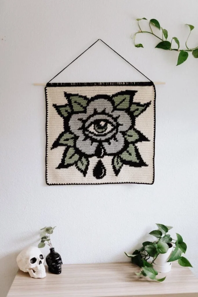 Zels All-Seeing Floral Crochet Tapestry | Giftway