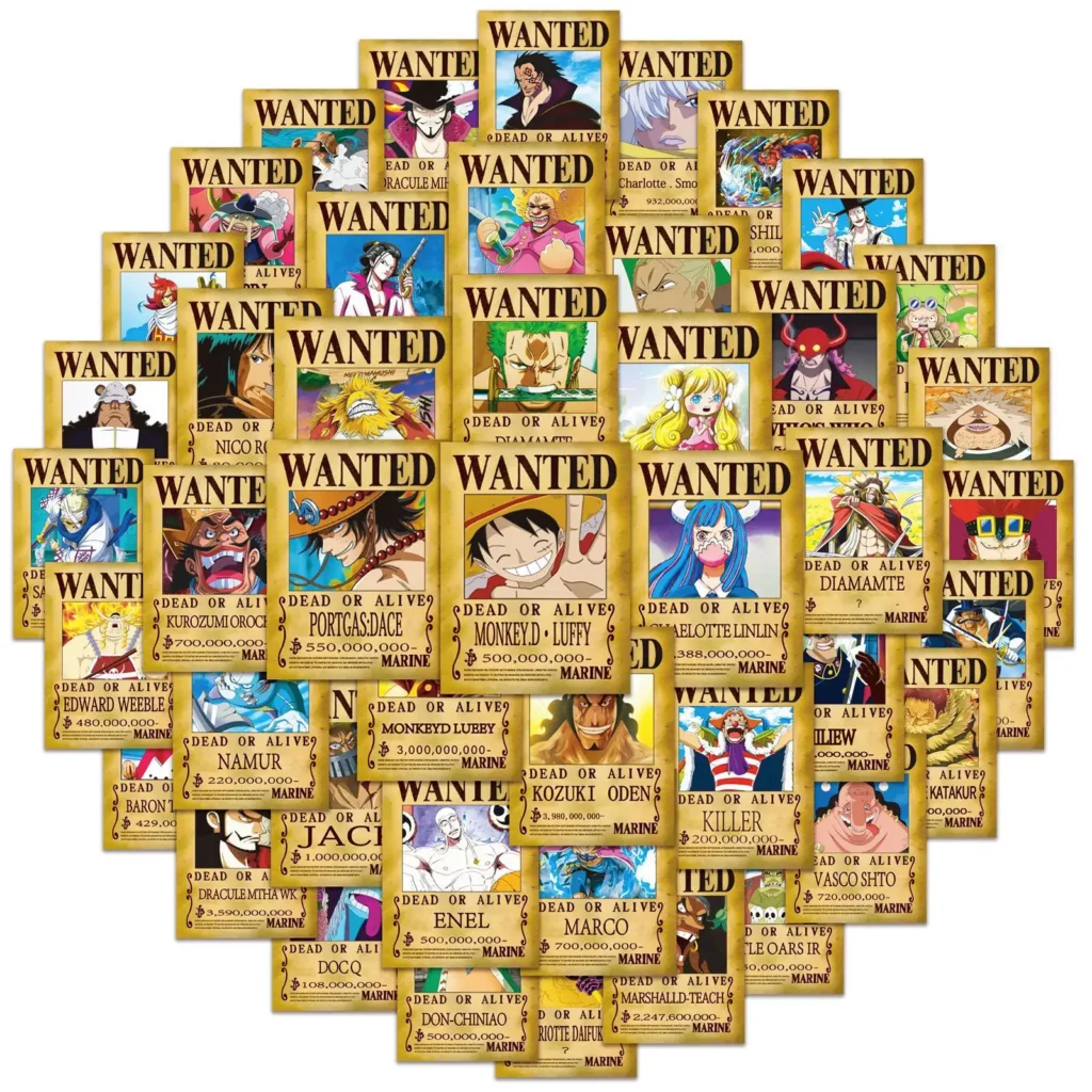 One Piece Wanted Poster Graffiti Stickers