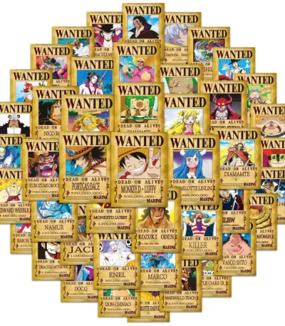 One Piece Wanted Poster Graffiti Stickers