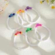 Colorful Clay Beads Flower Womens Bracelets Set | separate