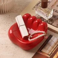 Luxury Ceramic Palm Shaped Ashtray red | Giftway