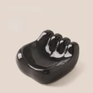 Luxury Ceramic Palm Shaped Ashtray Black | Giftway