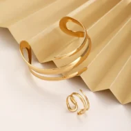 Nessa Women's Hollow Water Drop Ring and Bracelet Set 2 | giftway