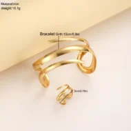 Nessa Women's Hollow Water Drop Ring and Bracelet Set | Length