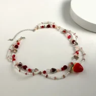 Nuru Strawberry Charm Beaded Pearl Necklace | KE