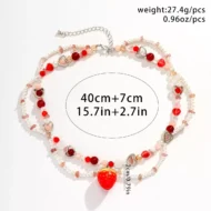 Nuru Strawberry Charm Beaded Pearl Necklace | Nairobi