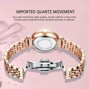 Poedagar Luxury Analog Womens Watch 710 GD S | Back