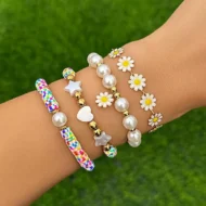 Sunburst Colorful Clay 4 Piece Charm Bracelet | Giftway
