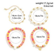 Sunburst Colorful Clay 4 Piece Charm Bracelet specs | giftway